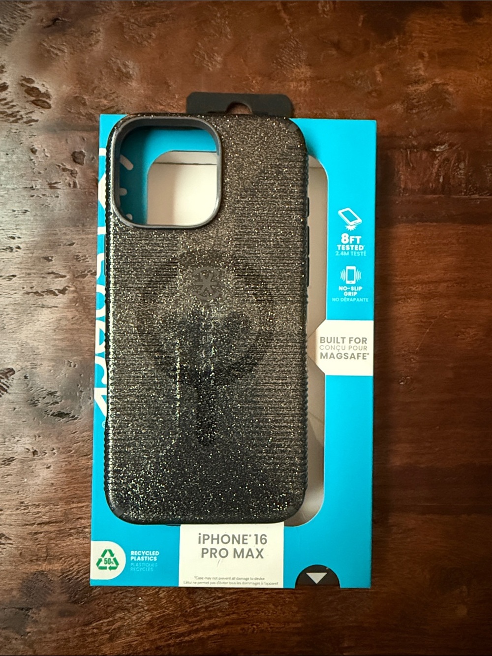 speck Black Glitter iPhone 16 Pro Max MagSafe Case